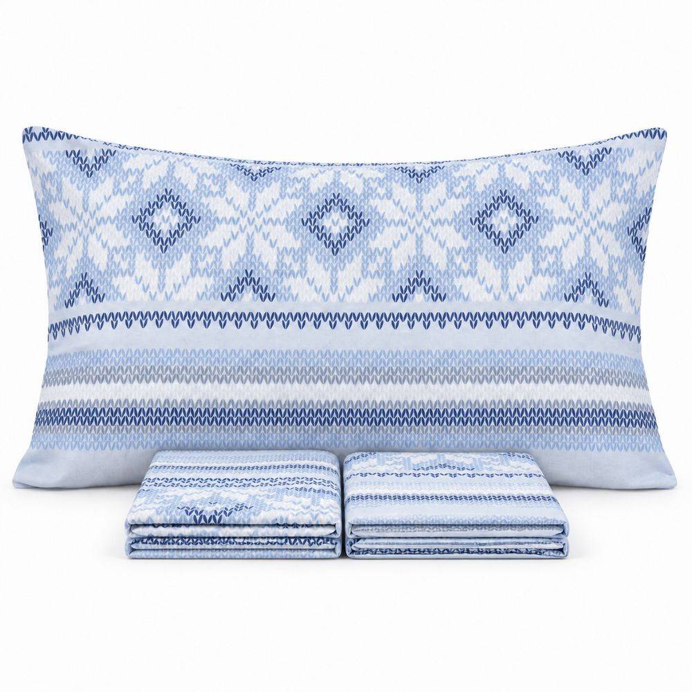 Completo Lenzuola Norvegia Blu Matrimoniale