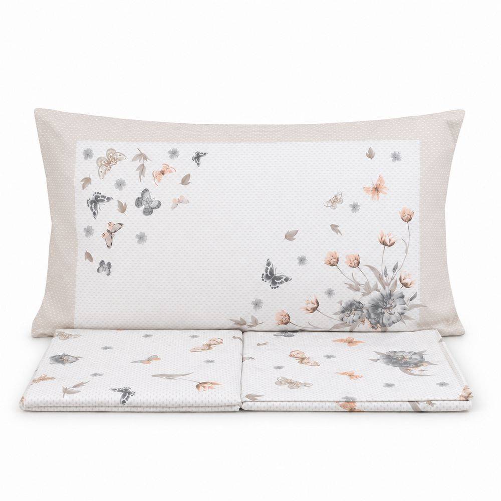 Completo Lenzuola Percalle Venezia Eden Beige Matrimoniale