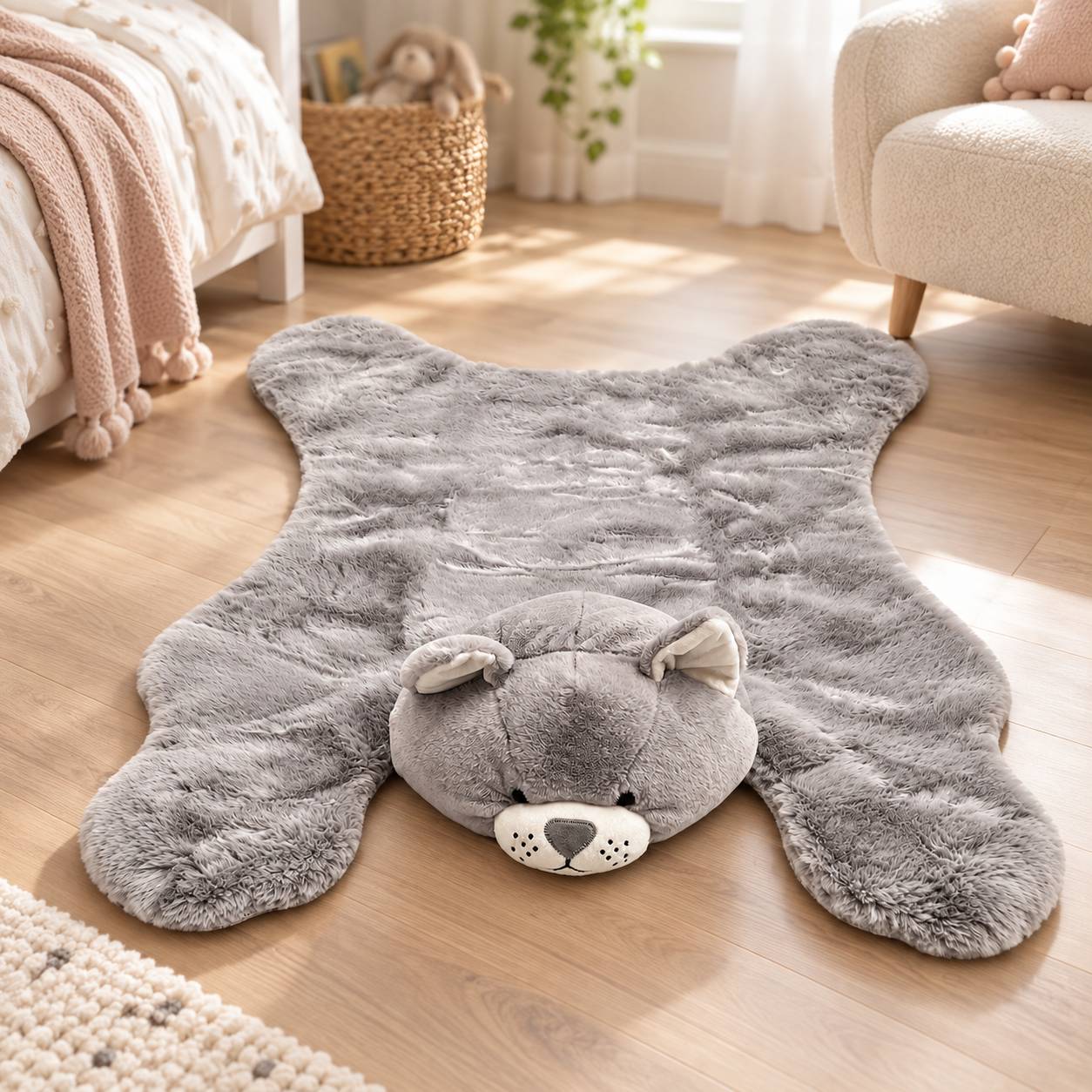Tappeto pelliccia ecologica Micetto grigio