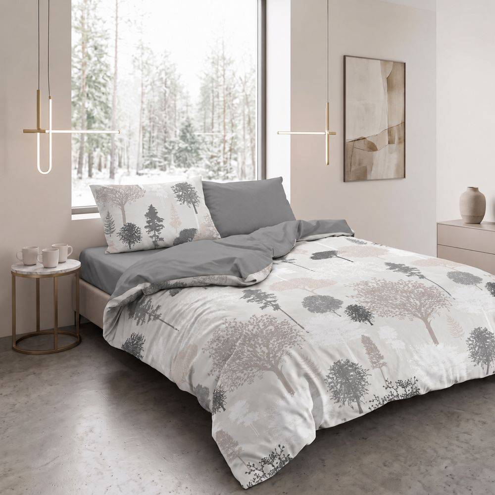 Parure copripiumino Daunex Infinity Botanique Grigio Singolo