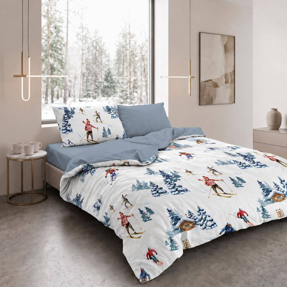 Parure copripiumino Daunex Infinity stampa digitale Sci Mon Amour Blu Singolo