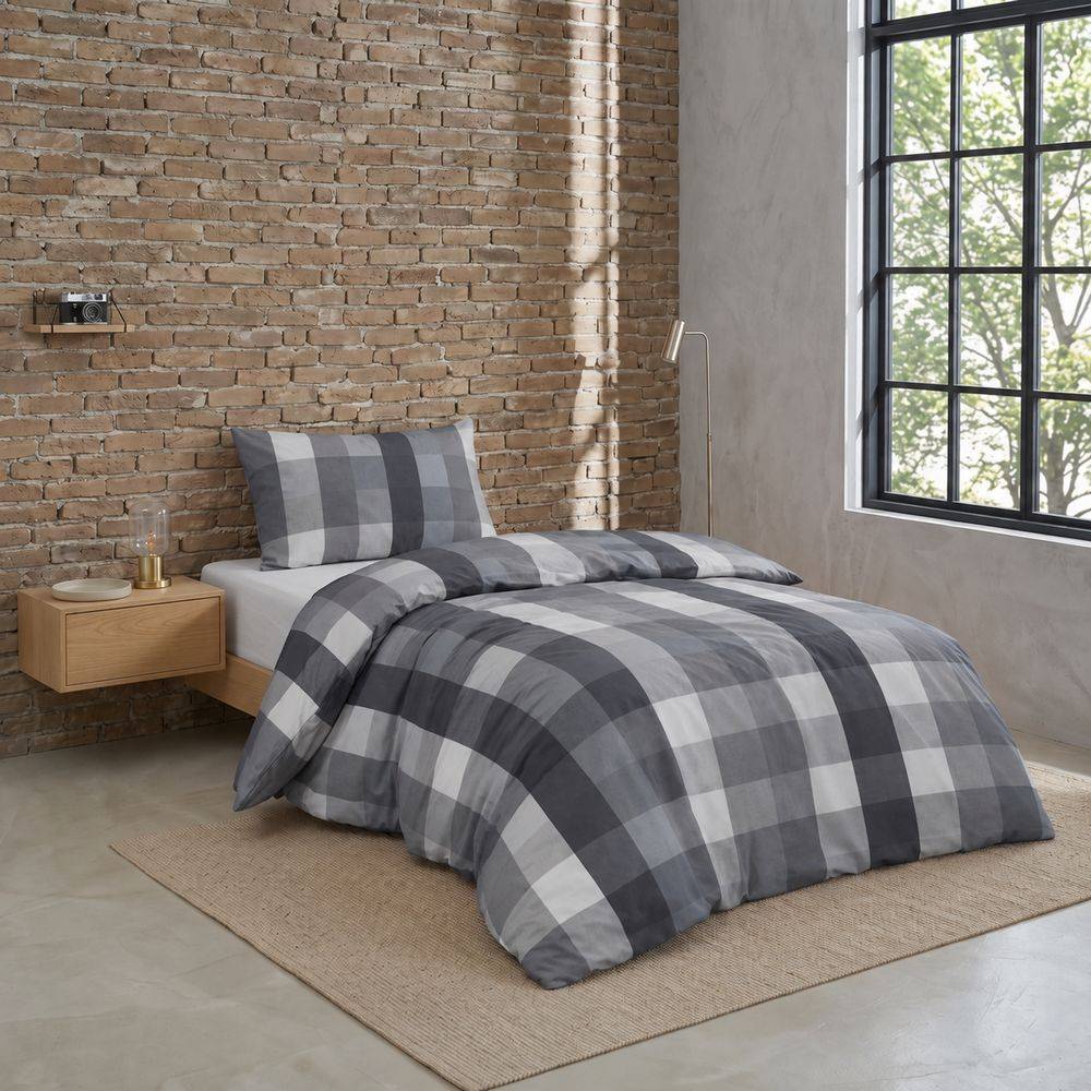 Parure copripiumino Daunex Infinity Glasgow Grigio Piazza e mezzo