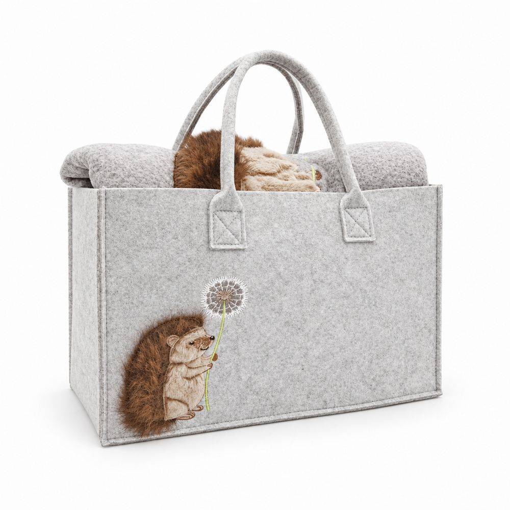 Borsa in Feltro + Plaid Daunex Morbidotto Riccio Gentile 130 x 160
