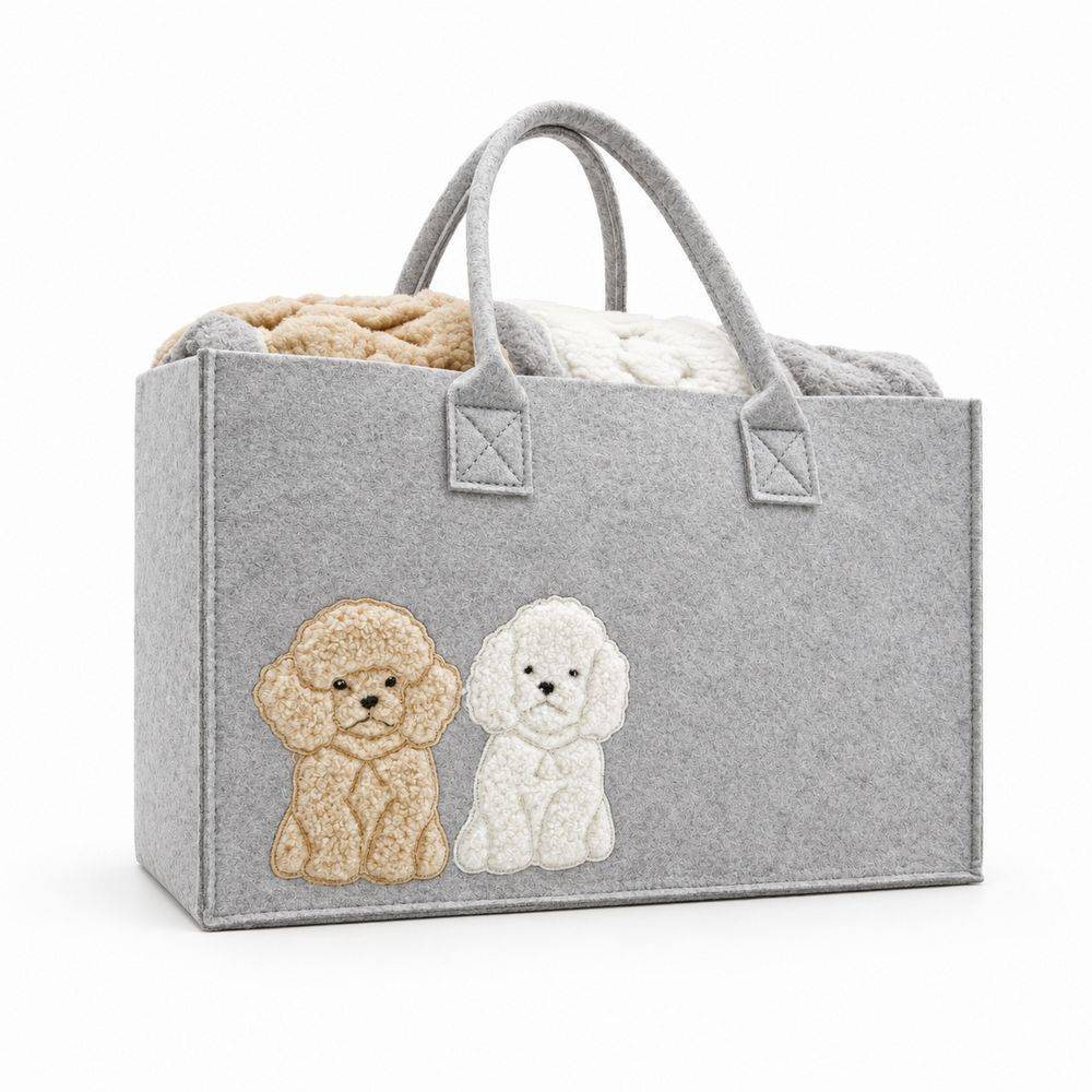 Borsa in Feltro + Plaid Daunex Morbidotto Cuccioli Chic 130 x 160
