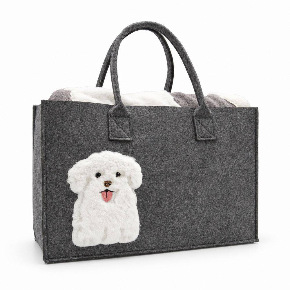 Borsa in Feltro + Plaid Daunex Morbidotto Nuvola 130 x 160