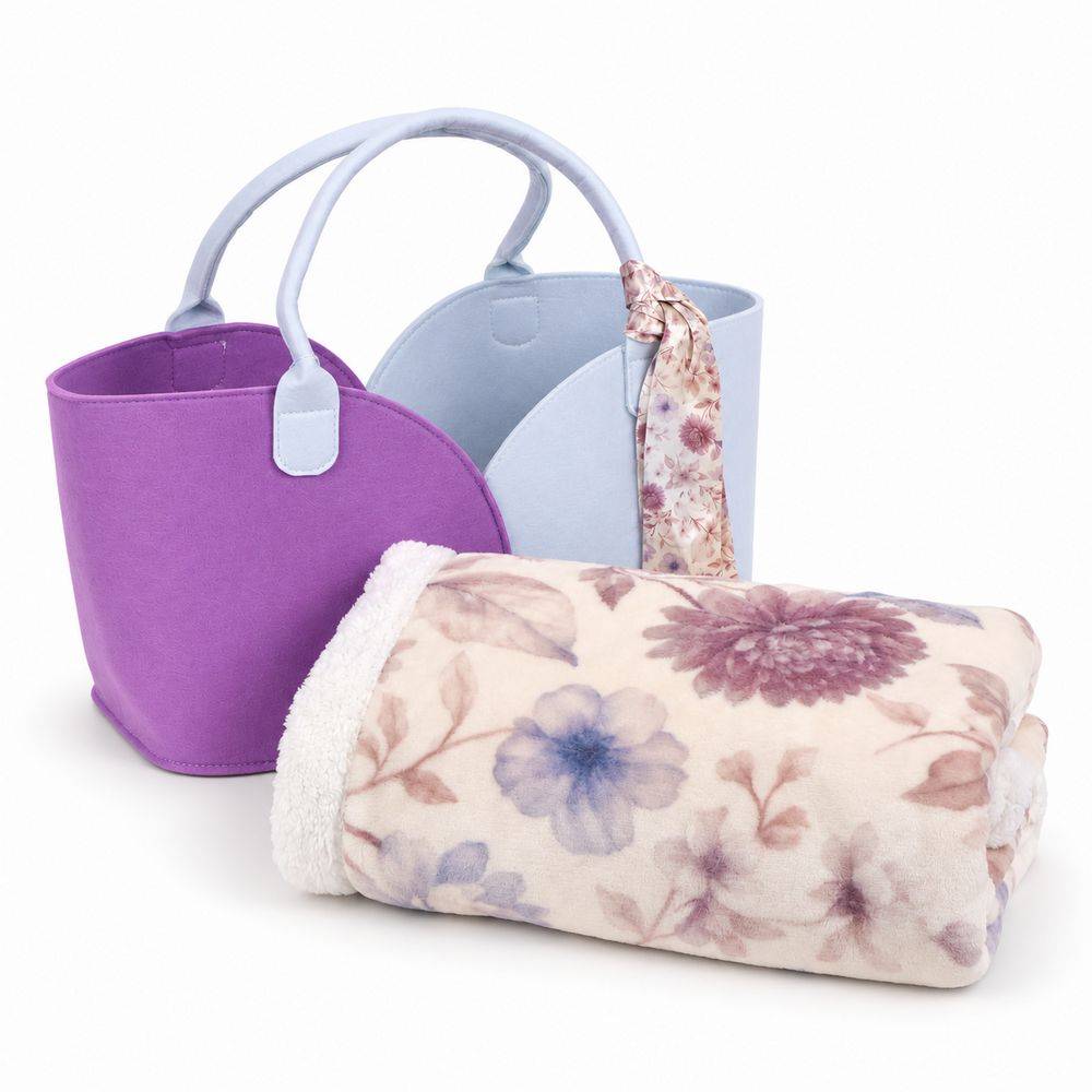 Plaid Sherpa 130 x 160 + Borsa in Feltro Abbinata Viona