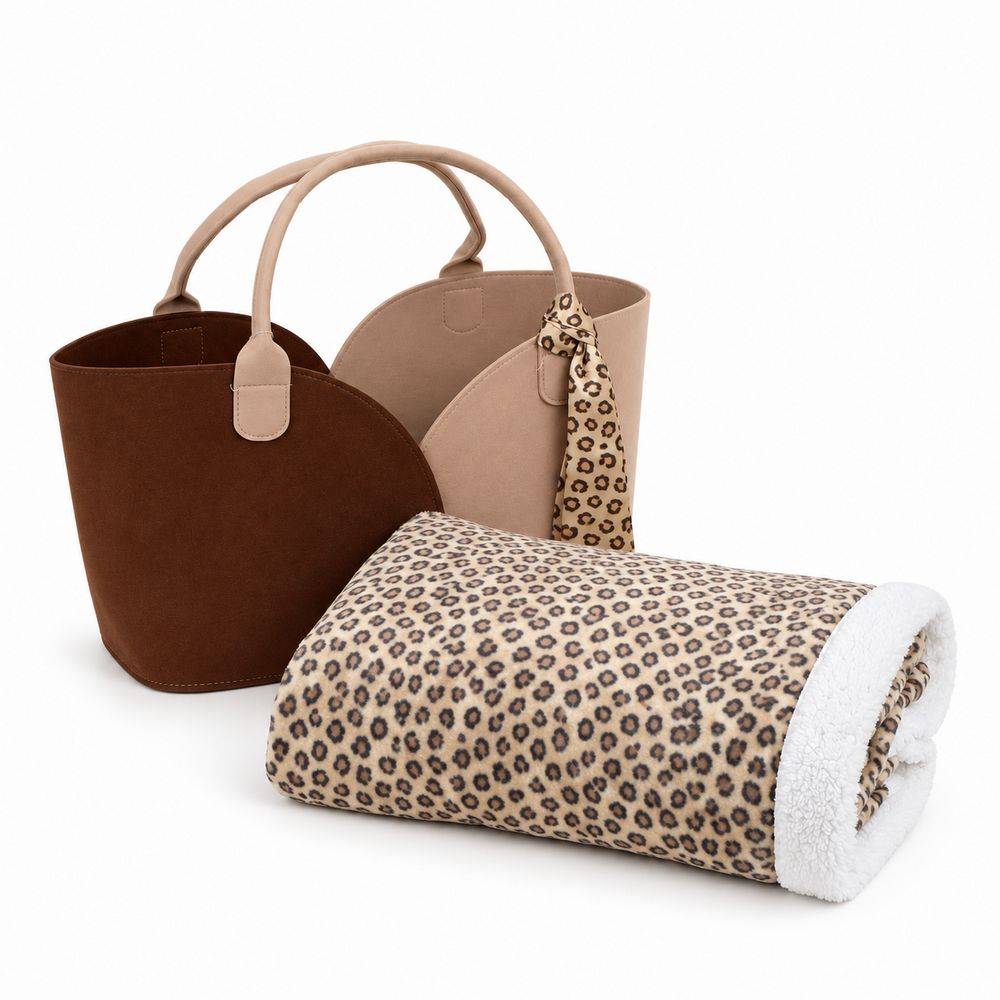 Plaid Sherpa 130 x 160 + Borsa in Feltro Abbinata Rudy
