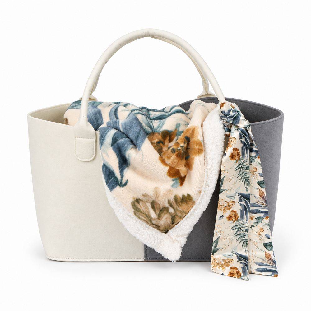 Plaid Sherpa 130 x 160 + Borsa in Feltro Abbinata Zelia