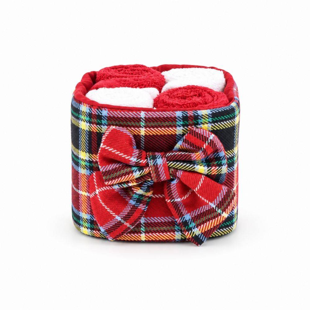 Set 4 Lavette in Spugna Wilma Tartan Color 