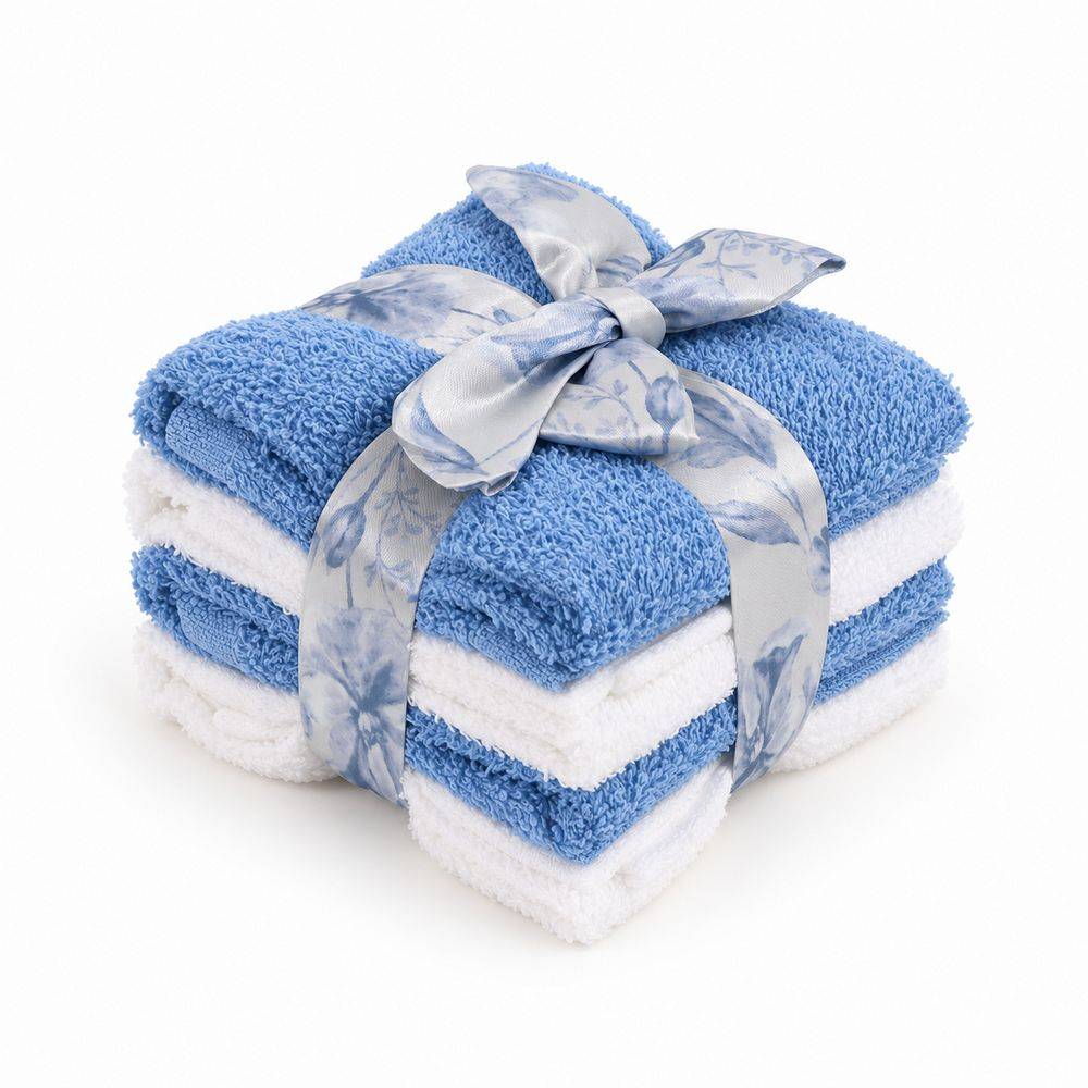 Set 4 Lavette in Spugna Type Denim  fiocco grigio