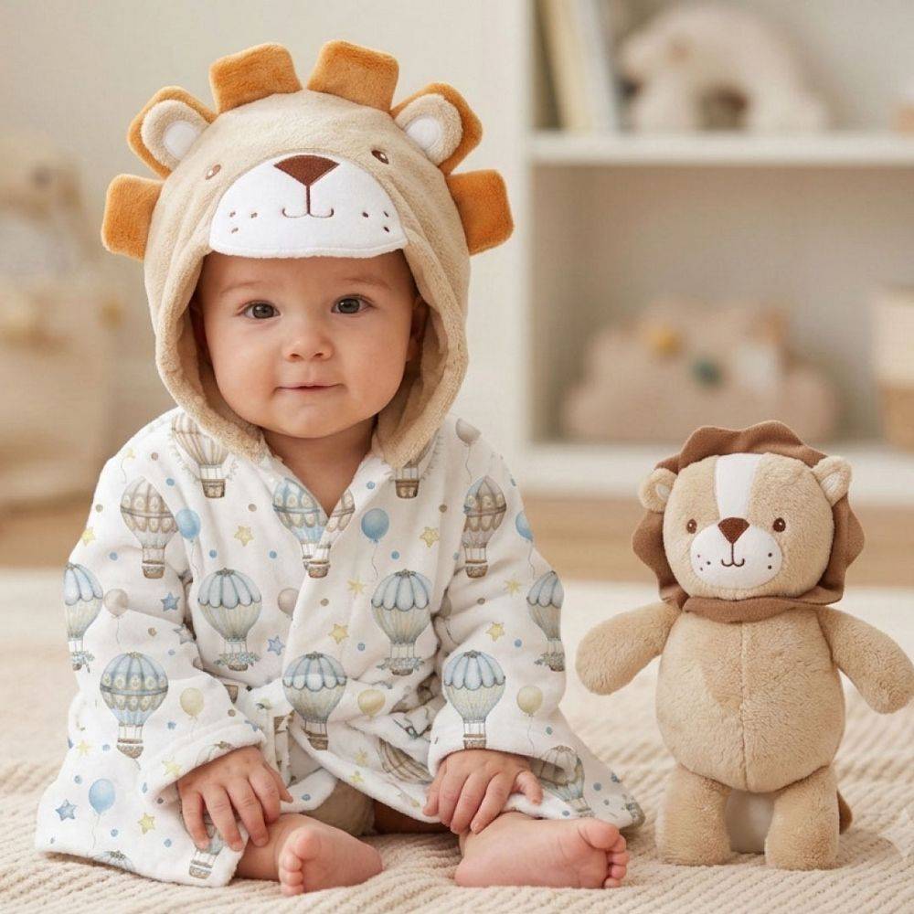 Vestaglia Bimbo Lilo 90x75 con Peluche Leoncino