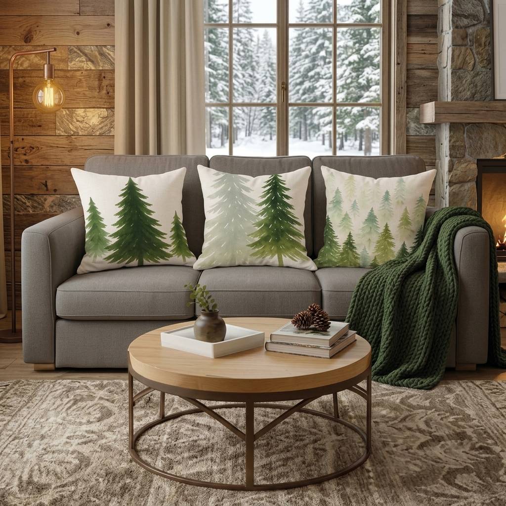 Set 3 Federe Stampa digitale Pine' 45x45