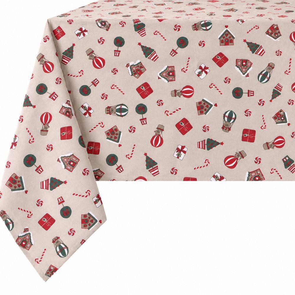 Tovaglia su misura Candy Christmas fondo Beige