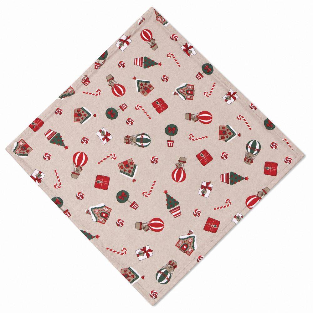 Centrotavola su misura Candy Christmas fondo beige