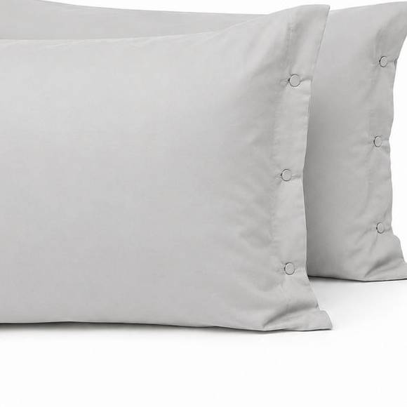 Coppia Federe con bottoni Grigio chiaro