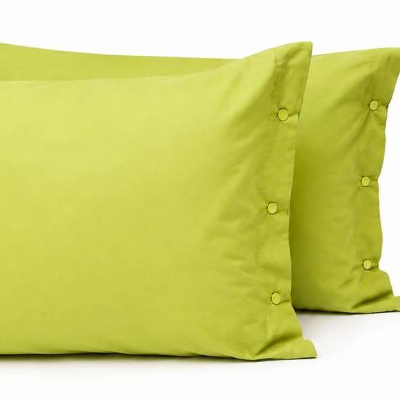 Coppia Federe con bottoni Verde esotico