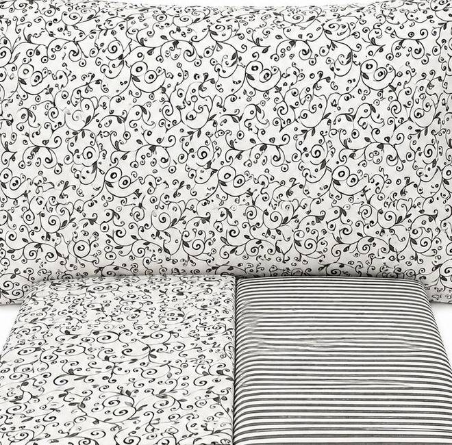 Completo Lenzuola Arabesco grigio matrimoniale