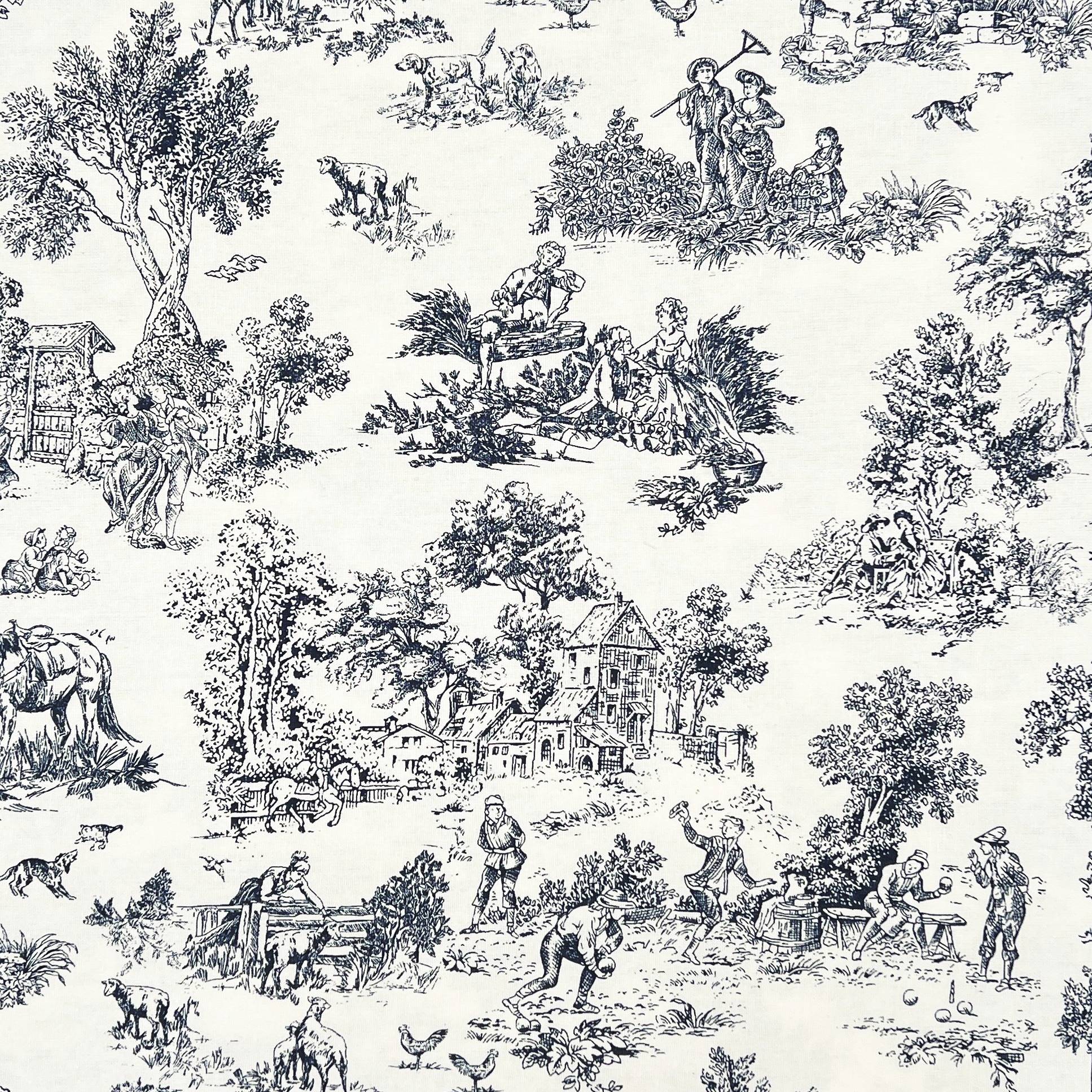 Centrotavola su misura Toile de Jouy Blu
