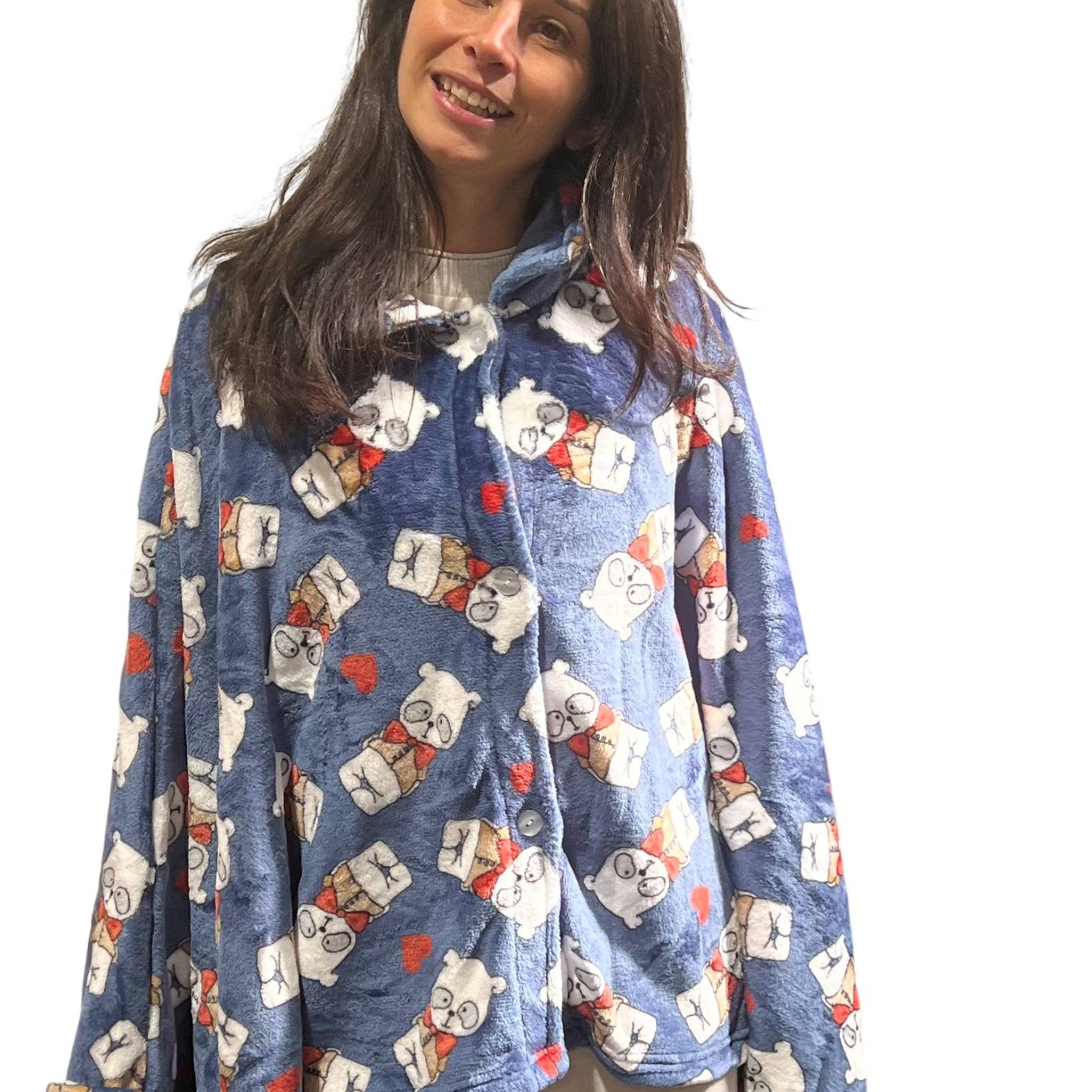 Mantella - Poncho stampa Orsetto
