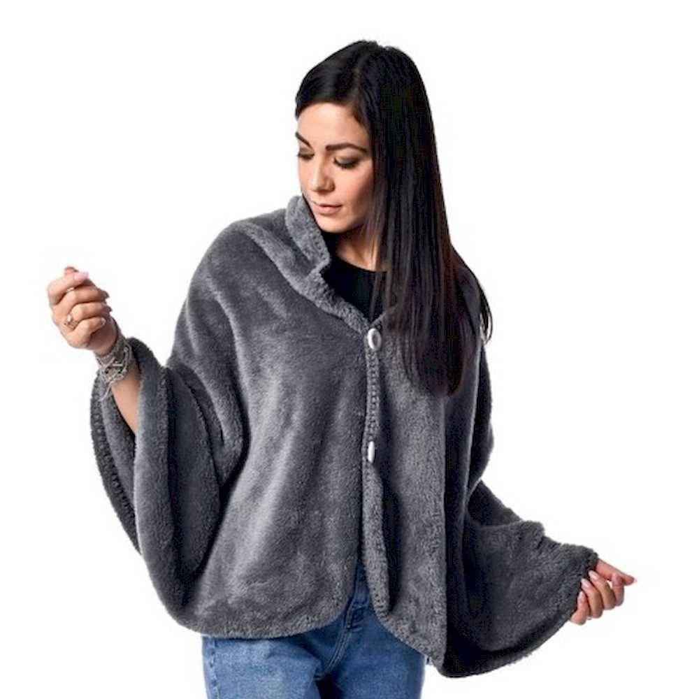 Mantella - Poncho Soffice Fumo