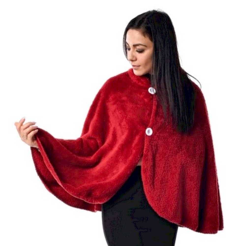 Mantella - Poncho Soffice Bordeaux
