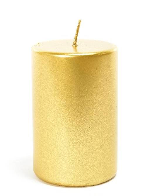 Candela Pillar Oro in Cera 5 x 7 cm