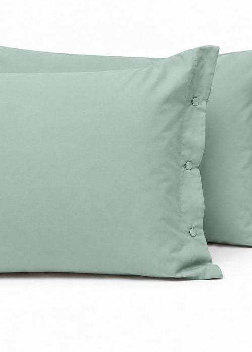 Coppia Federe con bottoni Salvia