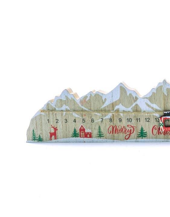 Calendario dell'Avvento Christmast in Legno Montagne