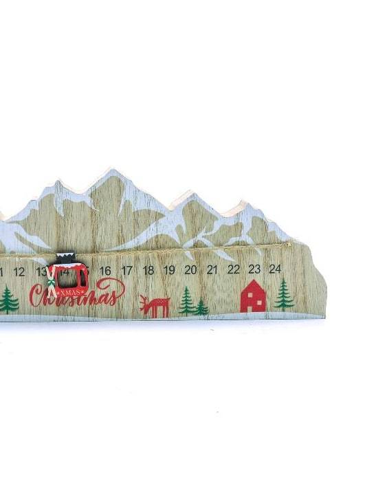 Calendario dell'Avvento Christmast in Legno Montagne
