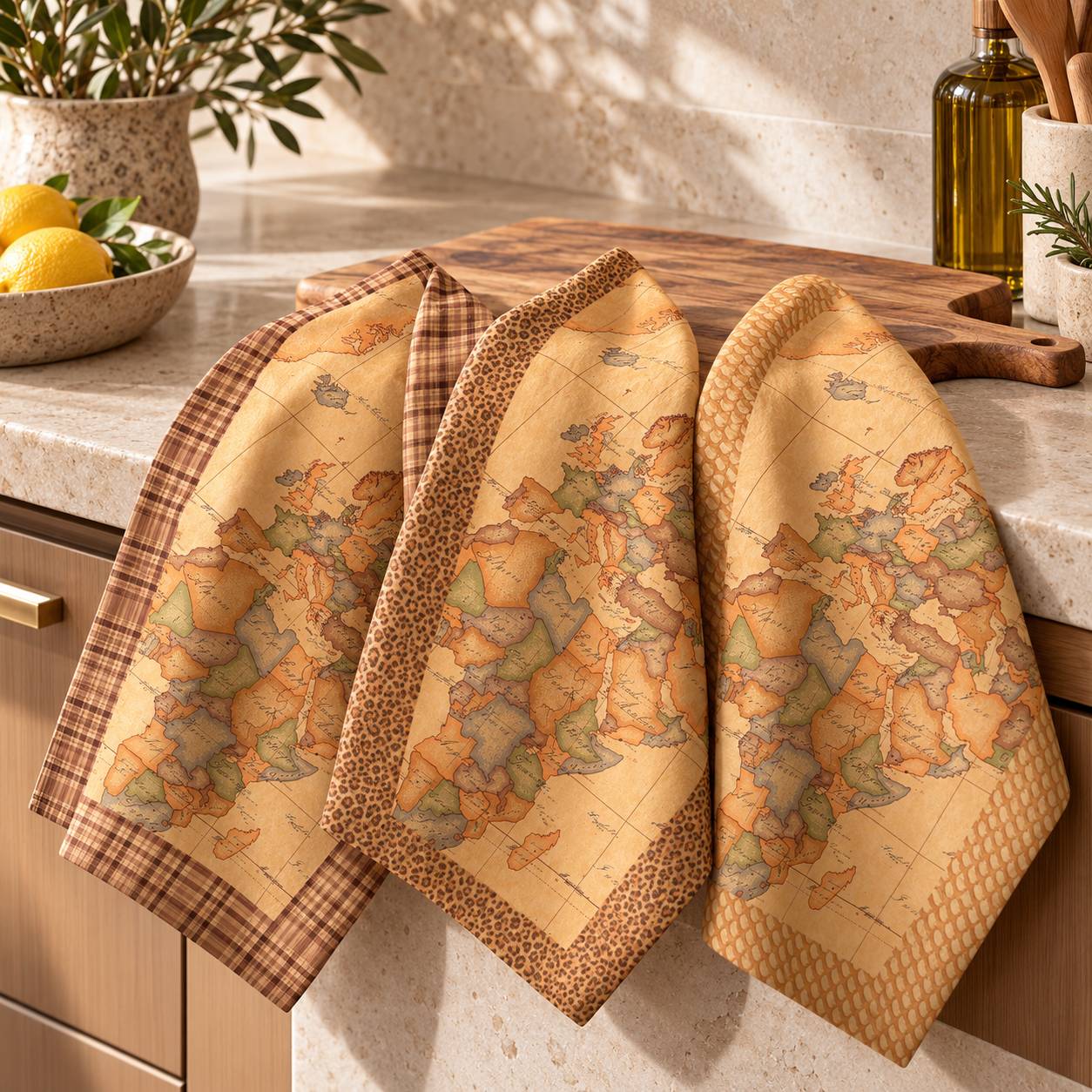 Set 3 Strofinacci Alviero Martini 1A Classe Geo Classic 50 x 70 cm