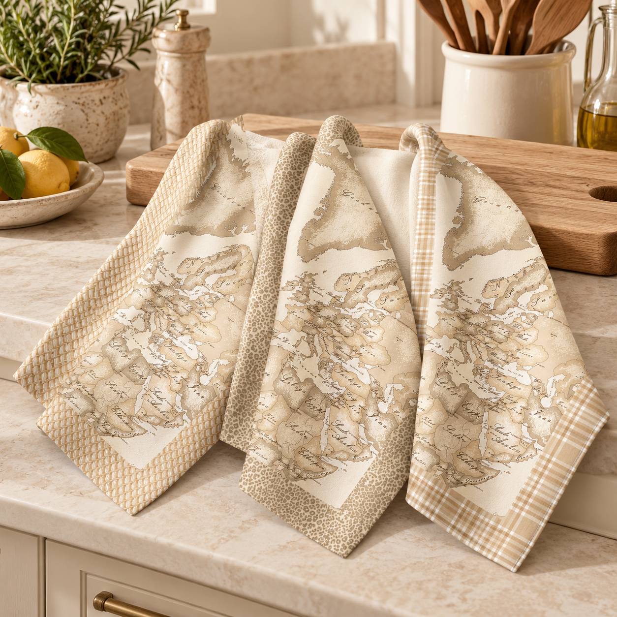 Set 3 Strofinacci Alviero Martini 1A Classe Geo Safari 50 x 70 cm