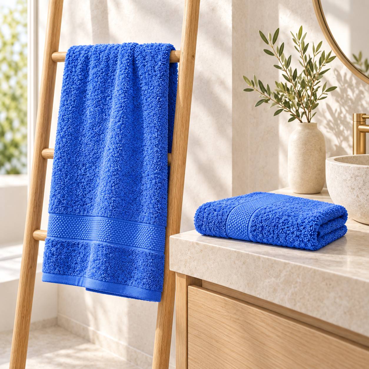 Set Asciugamani 1+1 Cogal Ranger Plus 620 g/m² Lavanda Blu 60 x 100 + 40 x 60 cm