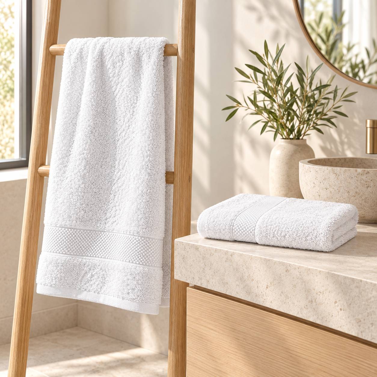 Set Asciugamani 1+1 Cogal Ranger Plus 620 g/m² Bianco 60 x 100 + 40 x 60 cm