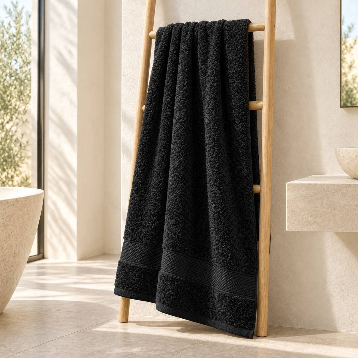 Telo Bagno Cogal Ranger Plus 620 g/m² Nero 100 x 150 cm