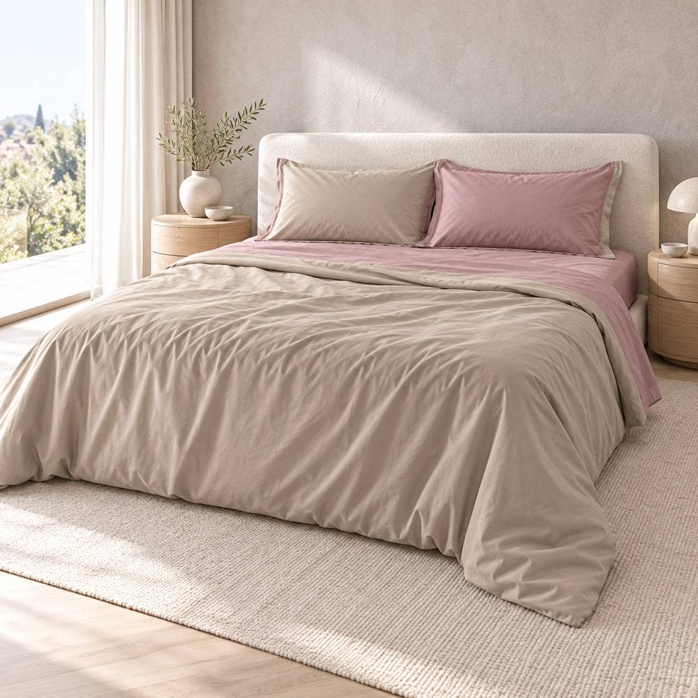 Completo Lenzuola Matrimoniale Caldo Cotone Armonia Stone e Lilium Cogal