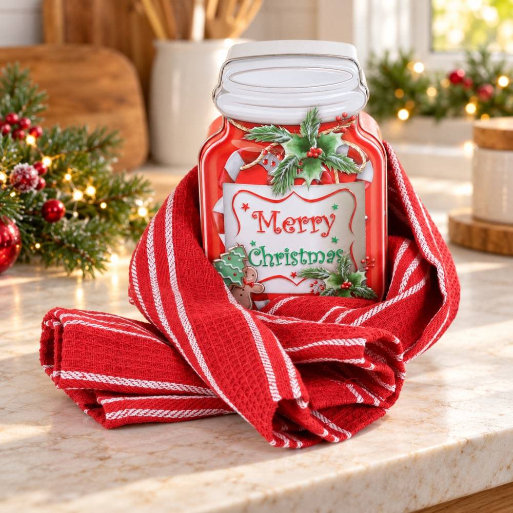 Idea regalo Lisse con canovaccio Merry Christmas 50 x 70 cm